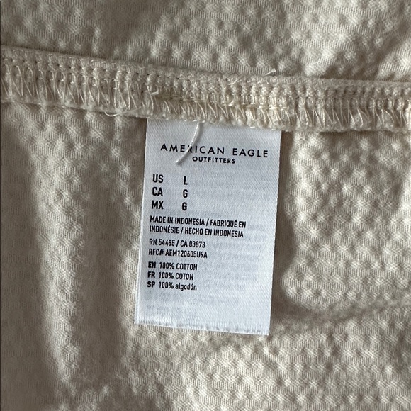 American Eagle Cream Corduroy Shirt - Picture 6 of 6